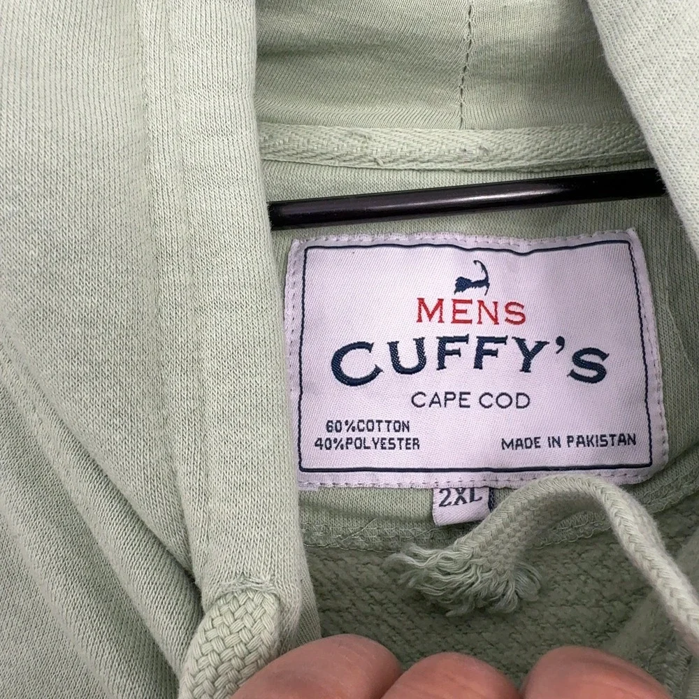 Cape Cod Cuffy's Hoodie Mens 2XL Green Cotton Blend Pullover Souvenir Streetwear